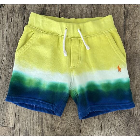 Polo by Ralph Lauren Other - Polo Ralph Lauren Little Boy 2T Tie-Dye Drawstring Shorts Yellow Green Blue